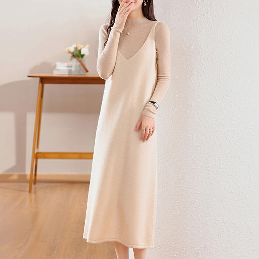 纤束马丝光纯羊毛吊带长马甲 JN-2416 商品图7