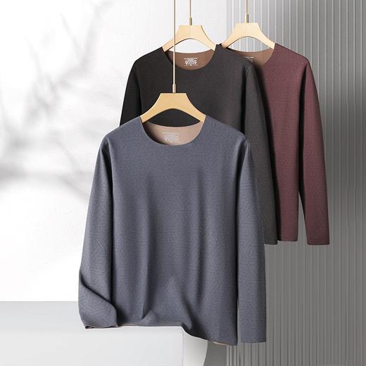 【德绒保暖】【新款DSF】大依优型大码男装直条纹德绒保暖上衣内衣弹力加绒舒适保暖秋衣 商品图8