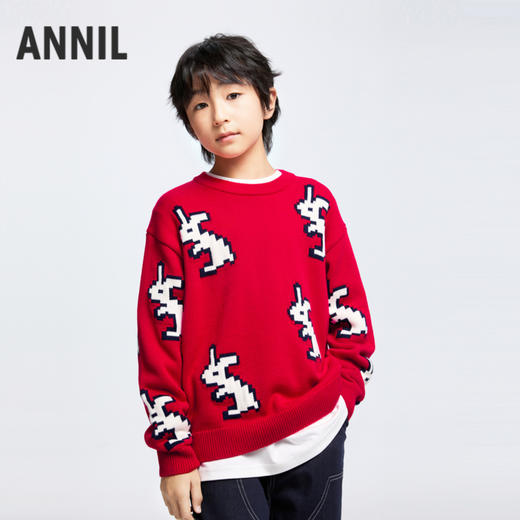 男女童圆领针织衫冬季新款安奈儿童装EM444649 商品图1