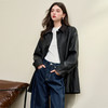 简约干练设计感翻领中长款皮外套女秋季高级感上衣V0043704 商品缩略图3