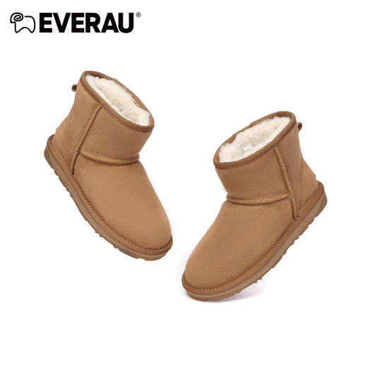 EVERAU男女同款迷你短筒经典麂皮绒雪地靴EA3132 商品图1