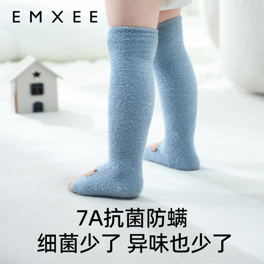 EMXEE嫚熙儿童袜子秋冬款男女童巴黎动物羽毛纱过膝宝宝袜三双装 商品图1