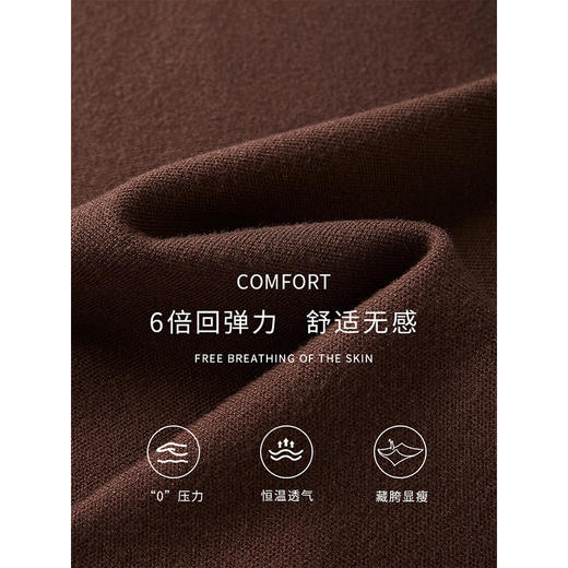 【年终特卖】熙世界咖啡色针织半身裙2025秋冬新款通勤百搭后开叉中长直筒裙 商品图3