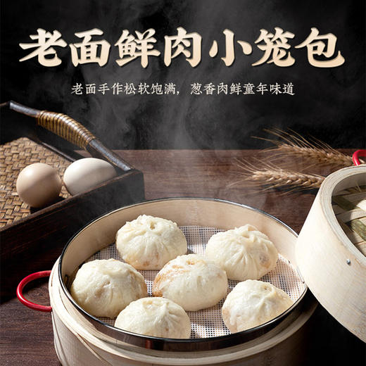 顺丰包邮【老面发酵 柔软劲道】头厨嵊州老面小笼包 入口Q弹不松散 肉鲜皮薄 八道工序 非遗传承 商品图0