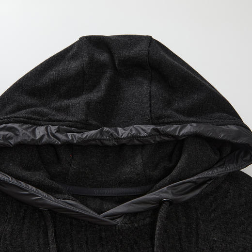 谜底连帽卫衣裙长袖女2024冬新品极简风休闲直筒连衣裙244ML1639 商品图3