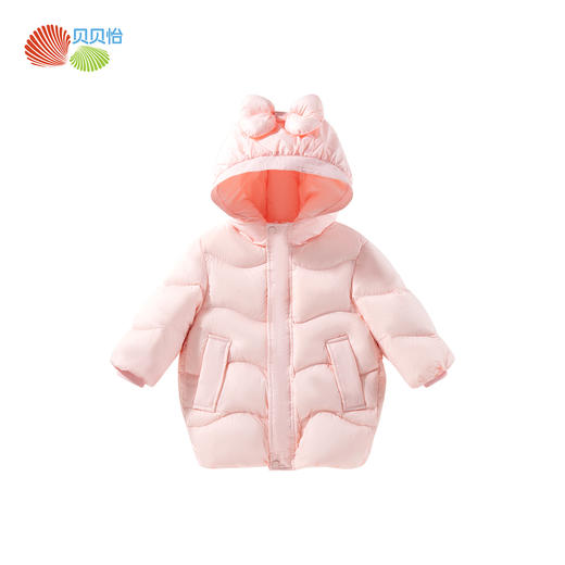贝贝怡冬季女童简约可爱连帽羽绒服保暖防风外套ZB4DS004 商品图10
