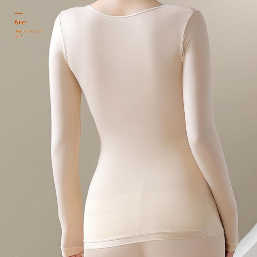 轻薄肌底衣 秋冬保暖内衣女士套装美肤衣 丝滑裸感 百搭修身显瘦 内搭打底衫可外穿 舒适无痕透气高弹长袖超薄款 商品图6