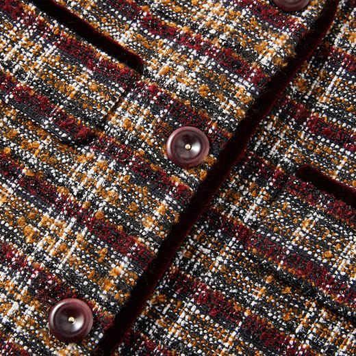 IN AND ON 意大利进口花呢经典圆领小香风外套 53821 商品图4