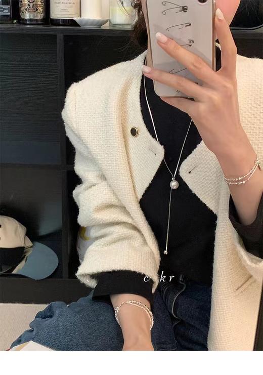 灵魂高冷珍珠蛇骨链韩国出口珍珠毛衣链可调毛衣链 商品图5