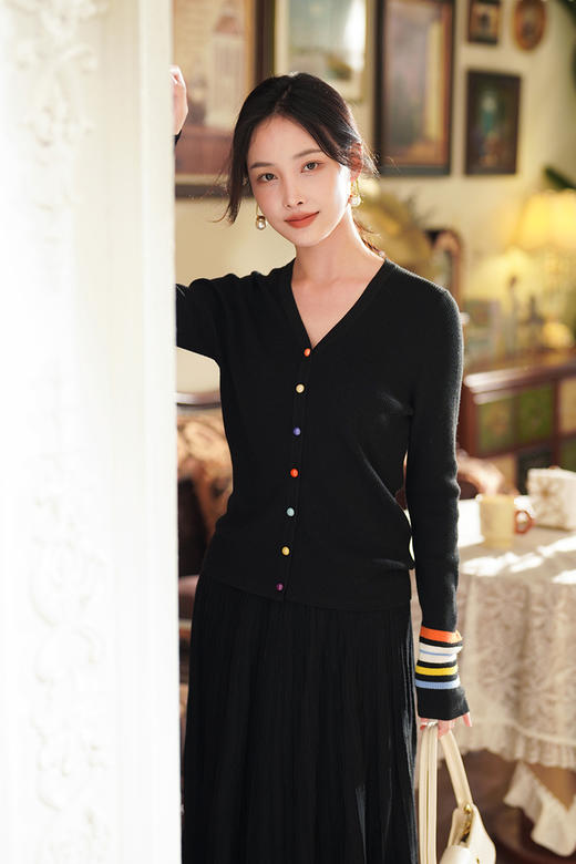 逸红颜明月优选 #蚕丝羊绒百褶裙🎶「韵律」，优雅随性的高腰A字半裙 商品图13