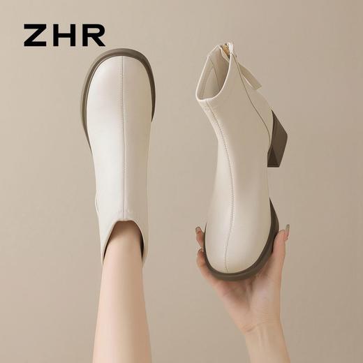 ZHR则则时装百搭短靴女2024秋冬新款英伦风马丁靴气质显高瘦瘦靴 商品图9