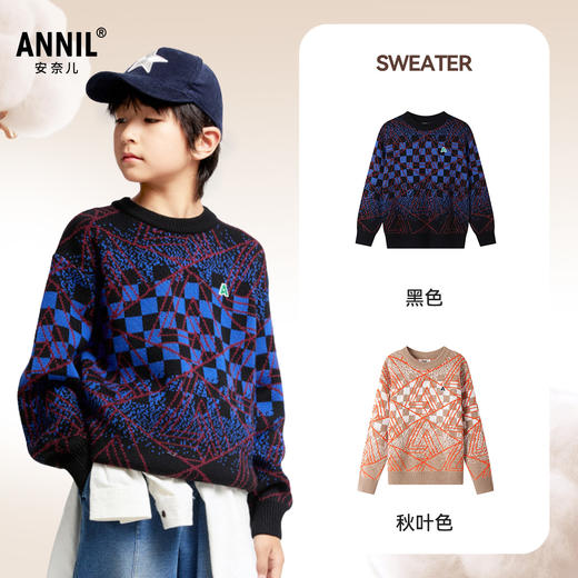 男童圆领长袖针织衫冬季新款安奈儿童装EB444607 商品图2