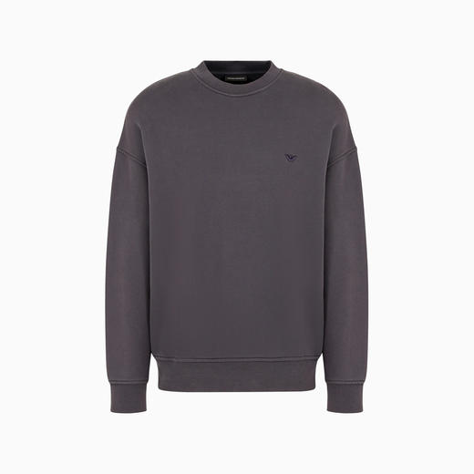 EMPORIO ARMANI 阿玛尼 男士超大压花徽标刺绣棉质宽松版型针织运动卫衣 灰色 6D1MD4 1JTAZ 0842 商品图0
