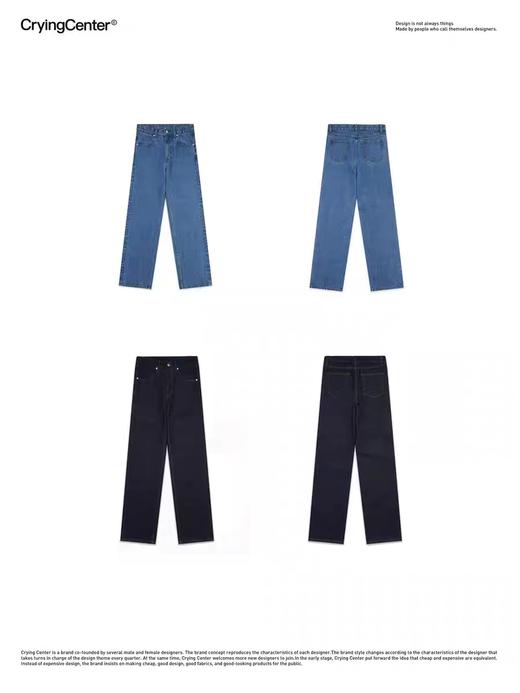 CryingCenter 校园直筒窄身牛仔裤 哭喊中心 商品图4