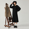 谜底连帽卫衣裙长袖女2024冬新品极简风休闲直筒连衣裙244ML1639 商品缩略图0