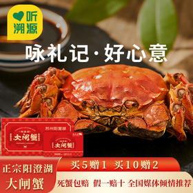  【阳澄湖大闸蟹】蟹中珍品，膏满黄肥，鲜活捕捞，震撼上市！阳澄湖顺丰冷链直发，买就送法国原装红酒！所有套组，买五赠一，买十赠二！