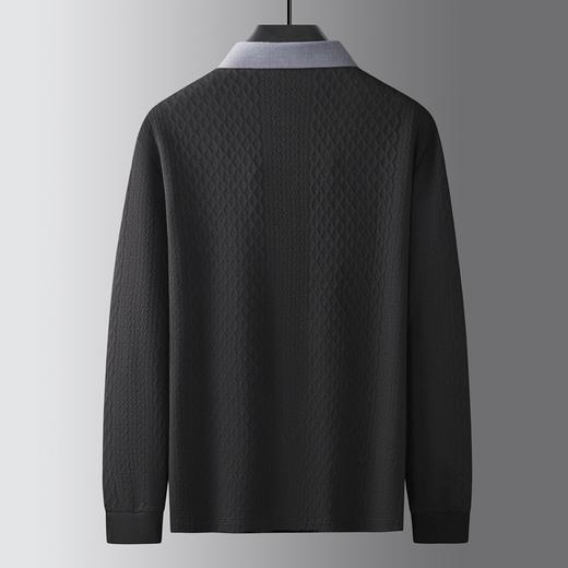 【假两件】【新款DK】大依优型大码男士假两件开衫长绒棉长袖T恤商务休闲上衣加肥加大胖子舒适 商品图3