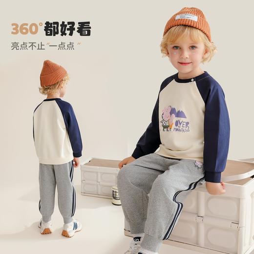 【两件套】【90-140】【小猪佩奇】男童卡通撞色卫衣套装 商品图8