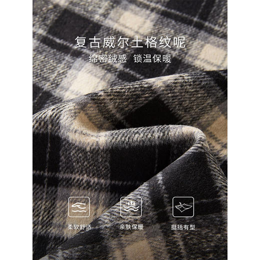 【年终特卖】熙世界文艺复古英伦风格子半身裙秋冬新款中长款包臀毛呢直筒裙 商品图3