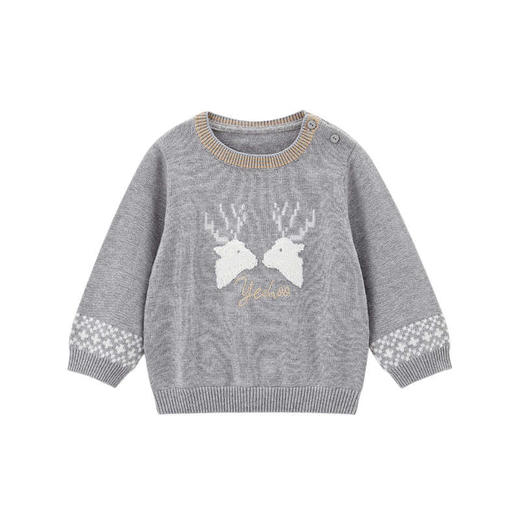 英氏男女童圆领针织套头打底衫纯棉毛衣YRMEJ30132A01 商品图3