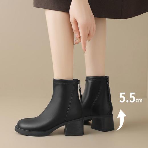 ZHR则则时装百搭短靴女2024秋冬新款英伦风马丁靴气质显高瘦瘦靴 商品图3