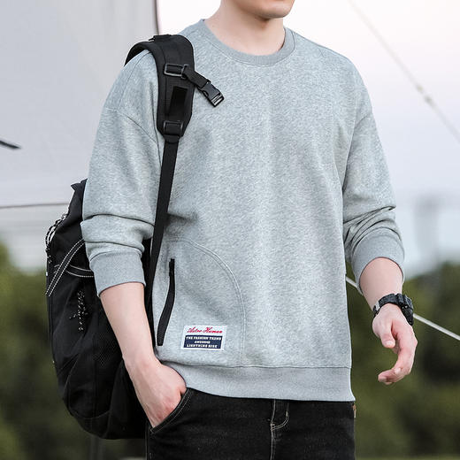 【特大码325斤】【新款DH】大依优型大码圆领卫衣男宽松休闲上衣胖子加肥加大男士潮流 商品图7