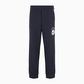 EMPORIO ARMANI 阿玛尼 男士鲸鱼贴片和刺绣徽标柔软斜纹布休闲运动裤 蓝色 6D1P6Q 1J7DZ 09U7