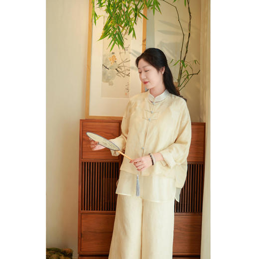 【抖音专属】高腰阔腿裤（24709653-白骆驼） 商品图2