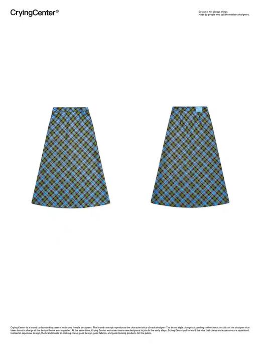 CryingCenter 海藻蓝格纹筒裙 哭喊中心 商品图2