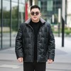 【皮羽绒】【新款DTX】大依优型大码羽绒服皮夹克PU外套加肥加大肥佬休闲上衣男士胖子秋冬 商品缩略图2