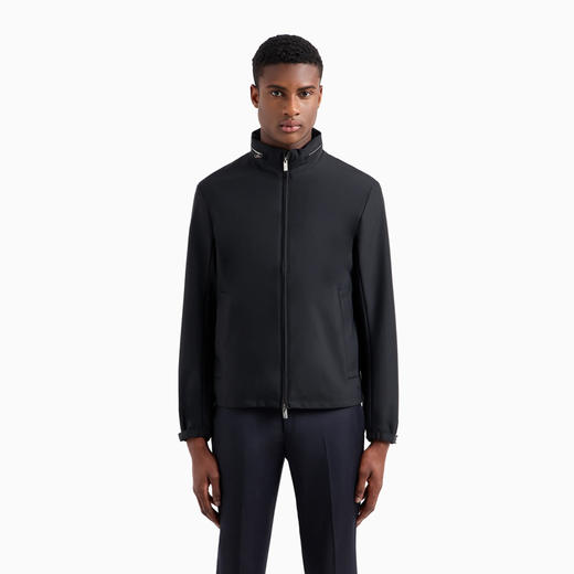 【一】EMPORIO ARMANI 阿玛尼 男士带可拆卸风帽的全拉链尼龙夹克外套 黑色 8N1BD2 1NZAZ 0999 商品图1