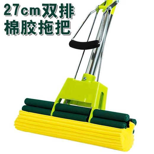 海绵拖把 通用胶棉拖把 挤吸水海绵头 免湿手拖把 1把 一拖吸水挤水地拖胶棉家用拖布 商品图0