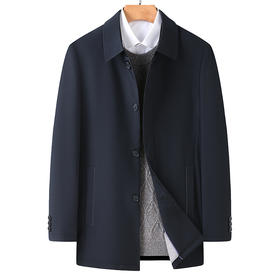 【加棉】【新款DWP】大依优型大码翻领夹克加棉棉衣外套风衣加肥加大肥佬休闲商务上衣男士胖子