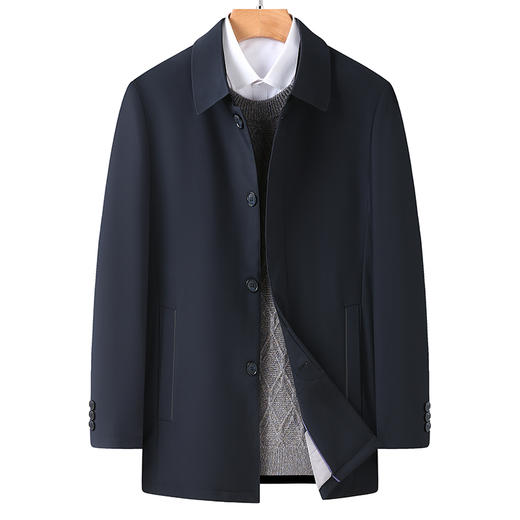 【加棉】【新款DWP】大依优型大码翻领夹克加棉棉衣外套风衣加肥加大肥佬休闲商务上衣男士胖子 商品图0