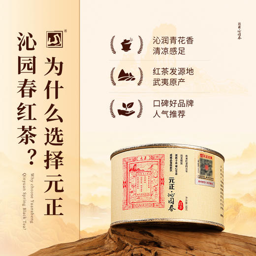 元正 茶票沁园春 特级正宗武夷红茶叶罐装50g/150g/300g 商品图2