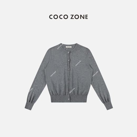 COCO ZONE 莱赛尔天丝/羊毛针织开衫圆领长袖上衣 23C19168 商品图0