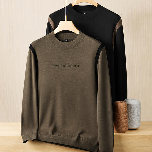 【新款DPF】大依优型大码毛衣针织衫毛衫休闲加肥加大男士胖子大码内搭上衣打底衫 商品图0