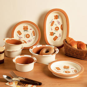 摩登主妇早餐盘子碗家用菜盘生日礼物碗具套装一人食可爱餐具礼盒