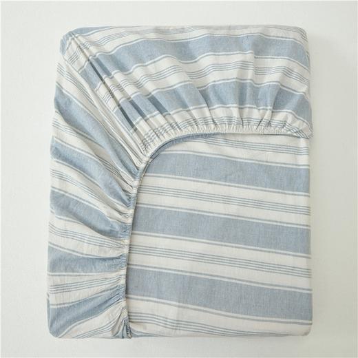 【健康睡眠】日式无印风 新疆棉水洗棉床笠A类母婴级可机洗 学生宿舍床笠 单人双人床单品格子条纹枕套 商品图3