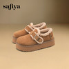 Safiya/索菲娅2024冬季厚底增高一脚蹬加绒保暖羊羔毛勃肯棉鞋 SF44112038 商品缩略图8