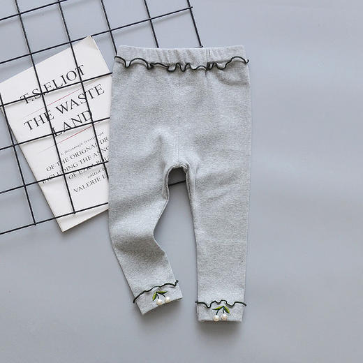 【新款儿童打底裤，木耳边设计，贴身舒适，中小童通用】童装春秋新款中小童打底裤 儿童木耳边女童贴身裤子  舒适贴身 木耳边设计 不勒腿又显瘦-QQ 商品图11