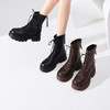 西遇厚底马丁靴女春秋单靴新款秋冬英伦机车显脚小棕色短靴子D3547565 商品缩略图0