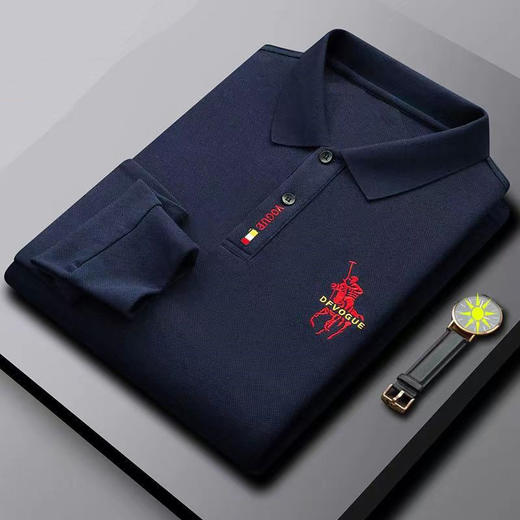 秋冬polo衫男士长袖T恤中青年翻领大码POLO衫刺绣休闲商务正装 商品图7