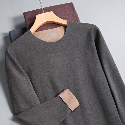 【德绒保暖】【新款DSF】大依优型大码男装直条纹德绒保暖上衣内衣弹力加绒舒适保暖秋衣 商品图7