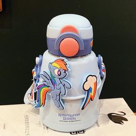 【62元会员福利】小马宝莉双饮儿童壶600ml（蓝色，粉色，紫色随机发）