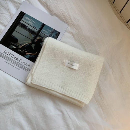 【韩版ins保暖纯色围巾】秋冬季 百搭时尚学生针织小围脖男新款毛线围巾 商品图7