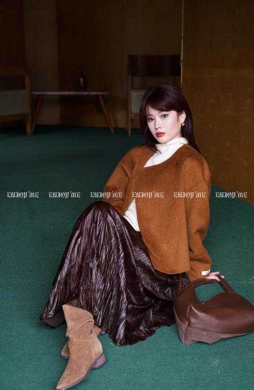 【门店同款】ENJOY冬季柔韧与共甜樱派对绑带短大衣 159496520 商品图7