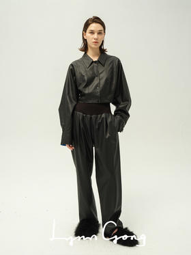 罗纹蛋白皮长裤