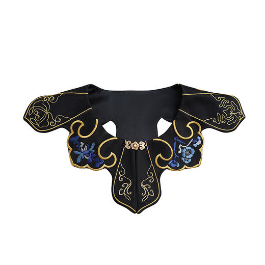 【林栖设计小店】走秀时装周同款云肩丝棉缎绣花改良2024新品时尚配饰小披肩女2943132 商品图0