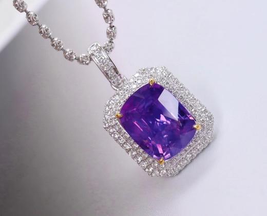 3.2克拉无烧紫蓝宝吊坠 商品图2
